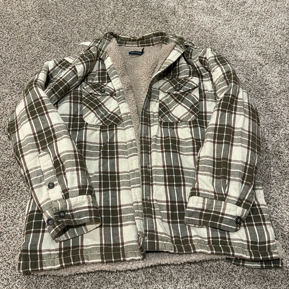 Faded Glory Button Up Soft Shell, Sherpa Lined Ja… - image 1